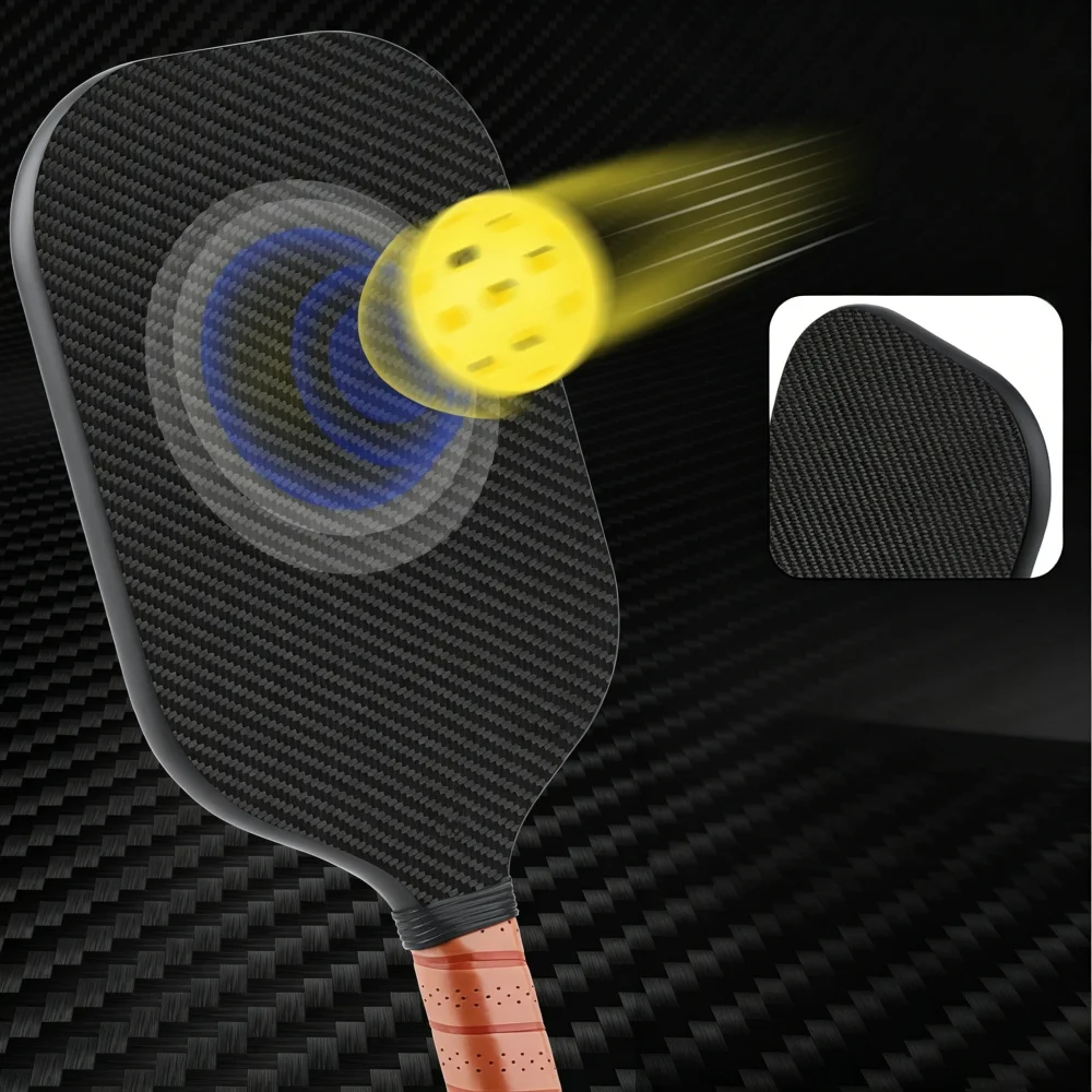Customizable 3k woven carbon fiber pickleball paddle with traditional checkerboard pattern for tennis and paddle pro shops-1