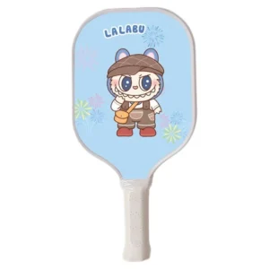 Lightweight custom fiberglass pickleball paddle with smaller grip size for junior players and schools.