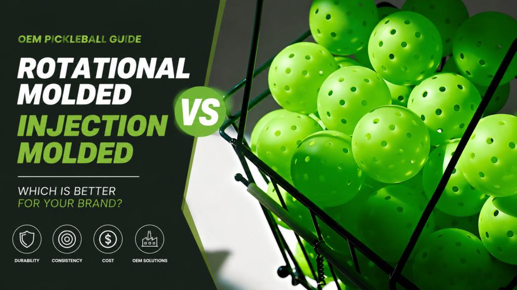 Rotational molded and injection molded pickleball balls comparison for OEM brands
