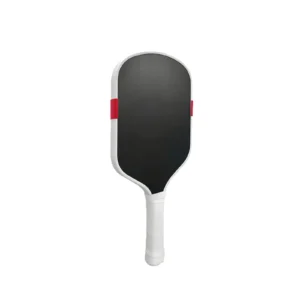 Close-up of T700 raw carbon fiber sandblasted pickleball paddle surface with OEM custom design