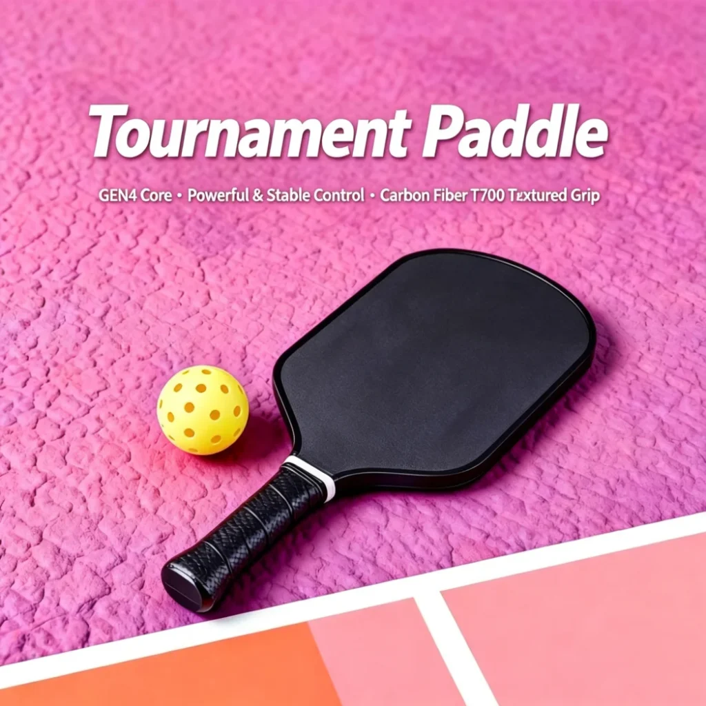 OEM custom carbon fiber pickleball paddle with private label logo and premium construction.