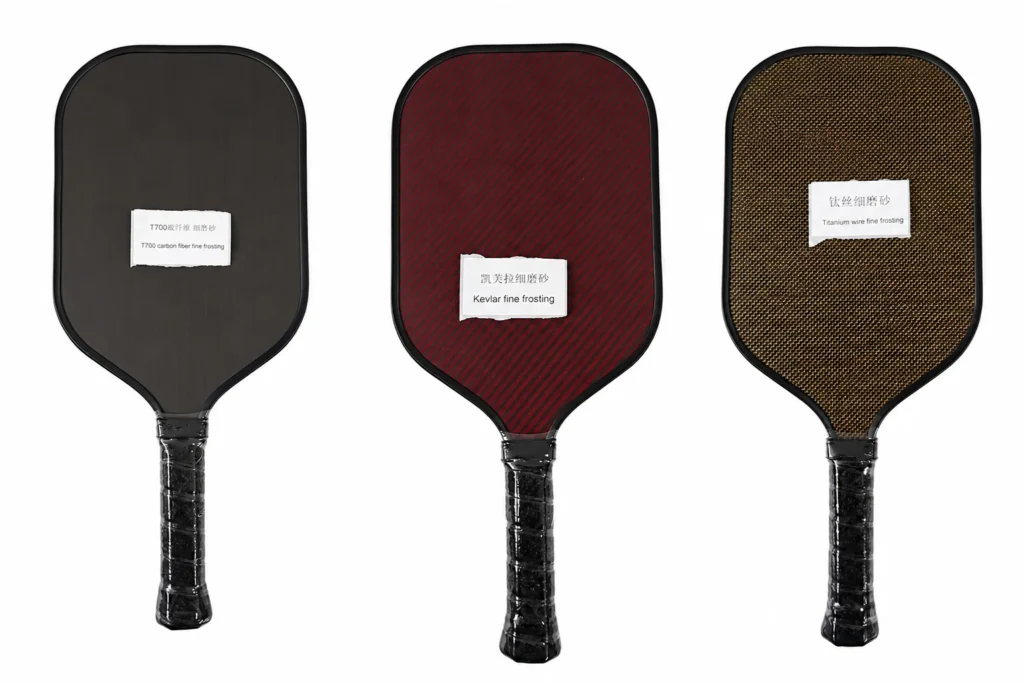 T700 carbon fiber, titanium wire and Kevlar pickleball paddle materials