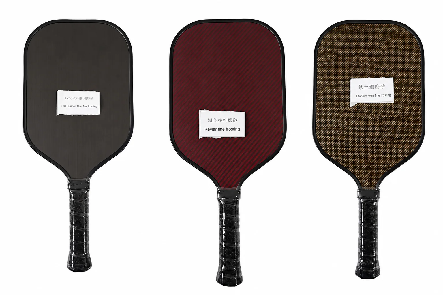 pickleball-paddle-materials-t700-kevlar-titanium T700 carbon fiber, titanium wire and Kevlar pickleball paddle materials