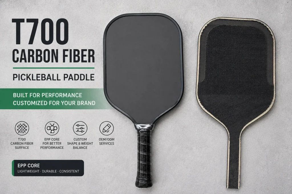 Custom T700 carbon fiber pickleball paddle for OEM and ODM brands